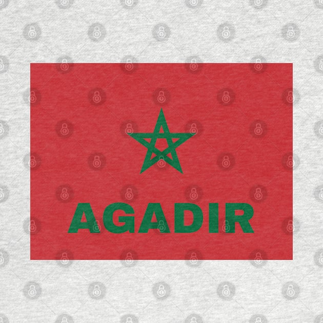 Agadir City in Moroccan Flag by aybe7elf